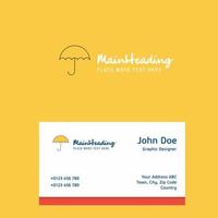 Umbrella logo Design with business card template Elegant corporate identity Vector