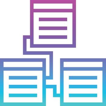 desarrollo de software de estructura de diseño de base de datos - icono de degradado vector