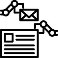 automation blog email post automatic robot - outline icon vector