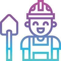 worker job avatar construction - gradient icon vector