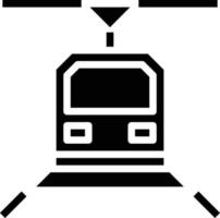 transporte en tren subterráneo - icono sólido vector