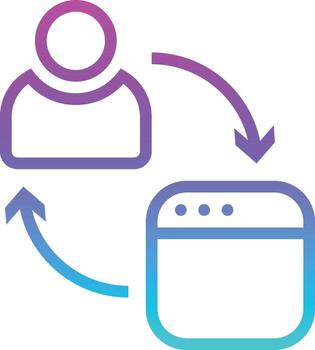 interaction user experience software development - gradient icon vector