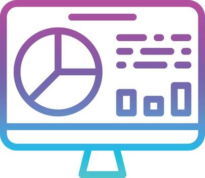 analytics analysis computer graph statistic - gradient icon vector
