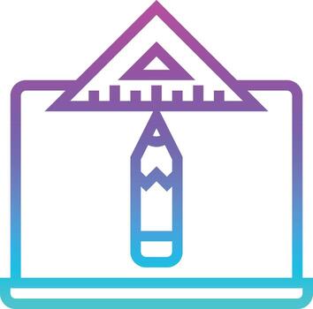 desarrollo de software de dibujo gráfico de diseño - icono de degradado vector