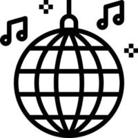 disco ball party dance music - outline icon vector