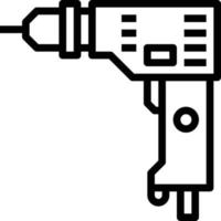 electric drill tool construction - outline icon vector