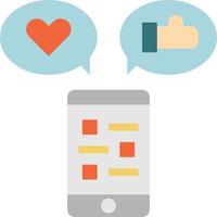redes sociales como amor feed multimedia - icono plano vector