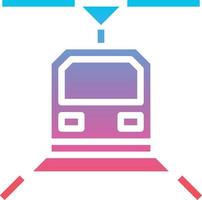 transporte en tren subterráneo - icono sólido degradado vector