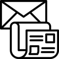 newsletter letter newspaper marketing email - outline icon vector