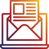 email computer newsletter online - gradient icon vector