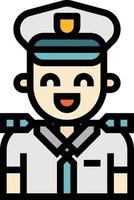 captain avatar transportation - filled outline icon vector