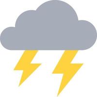 thunder strom rain cloud spark - flat icon vector