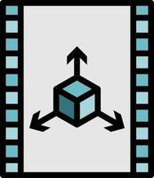 animation film 3d footage multimedia - filled outline icon vector