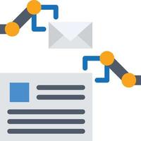 automation blog email post automatic robot - flat icon vector