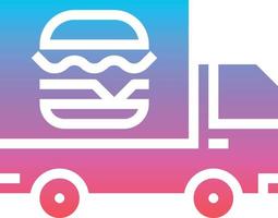 food track derivery transportation - gradient solid icon vector