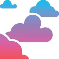 cloudy cloud sky mostly - gradient solid icon vector