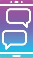 mobile messaging messenger social multimedia - gradient solid icon vector