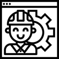 engineering support website software development - outline icon vector