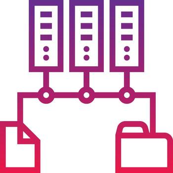 server file storage software development - gradient icon vector