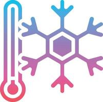 cold temperature freeze chill - gradient solid icon vector