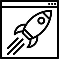 speed internet spaceship website traffic - outline icon vector