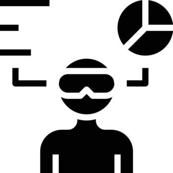 simulation graph virtual reality multimedia - solid icon vector