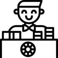 chips exchange croupier stall money - outline icon vector