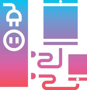 charging area transportation - gradient solid icon vector