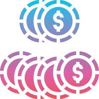 chips casino cash winner - gradient solid icon vector