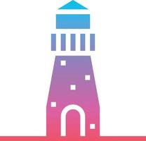 lighthouse architecture and city buildings tower orientation guide - gradient solid icon vector