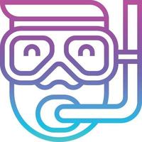 travel sea sports mask summertime diving dive goggle snorkel avatar - gradient icon vector