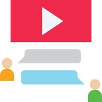 comment video media online social network - flat icon vector