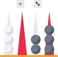 tirada de dados del juego de tablero de backgammon - icono plano vector