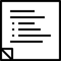 sticky note post it stationery - outline icon vector