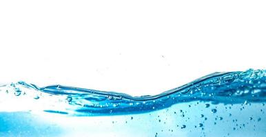 Clear water waves. Water  blue wave splash isolated on white background. Clear water waves. Water wave  and air bubbles isolated over white background. photo