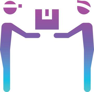 paquete de entrega compra enviar comercio electrónico - icono sólido degradado vector