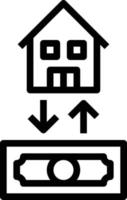 mortgage exchange house investment - outline icon vector