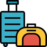 maleta de viaje equipaje de viaje herramientas y utensilios de equipaje - icono de contorno lleno vector