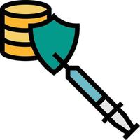 injection sql protection software development - filled outline icon vector