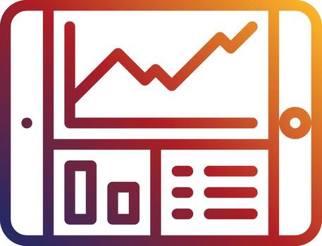 tablet graph analytics statistic profit - gradient icon vector