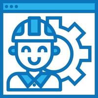 engineering support website software development - blue icon vector