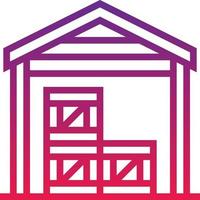 warehouse stock packaging storage ecommerce - gradient icon vector