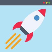 speed internet spaceship website traffic - flat icon vector