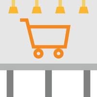 advertising billboard promotion cart ecommerce - flat icon vector