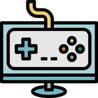 juego de computadora juegos en línea jugar multimedia - icono de contorno lleno vector