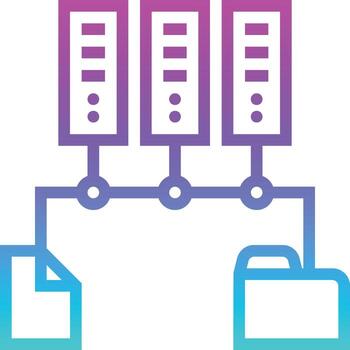 server file storage software development - gradient icon vector