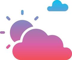 sun clouds cloudy sky - gradient solid icon vector