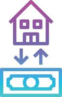 mortgage exchange house investment - gradient icon vector