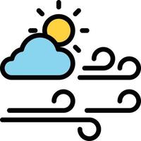 breezy windy sky wind - filled outline icon vector