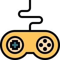 joystick pad party game play - filled outline icon vector